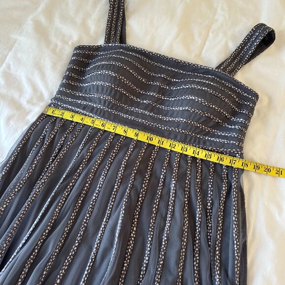 Jacques Vert Dress Dark Gray Chiffon Midi length Size 14 - 42 EUR Sleeveless - Picture 11 of 12